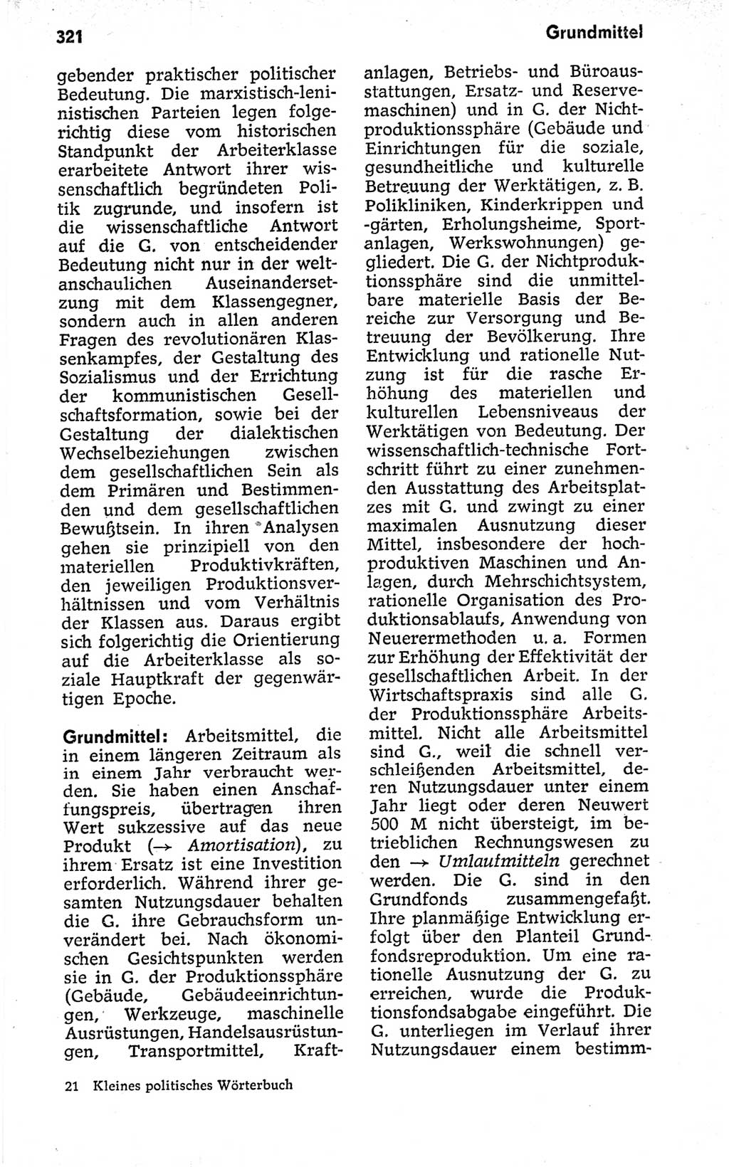 Kleines politisches Wörterbuch [Deutsche Demokratische Republik (DDR)] 1973, Seite 321 (Kl. pol. Wb. DDR 1973, S. 321)