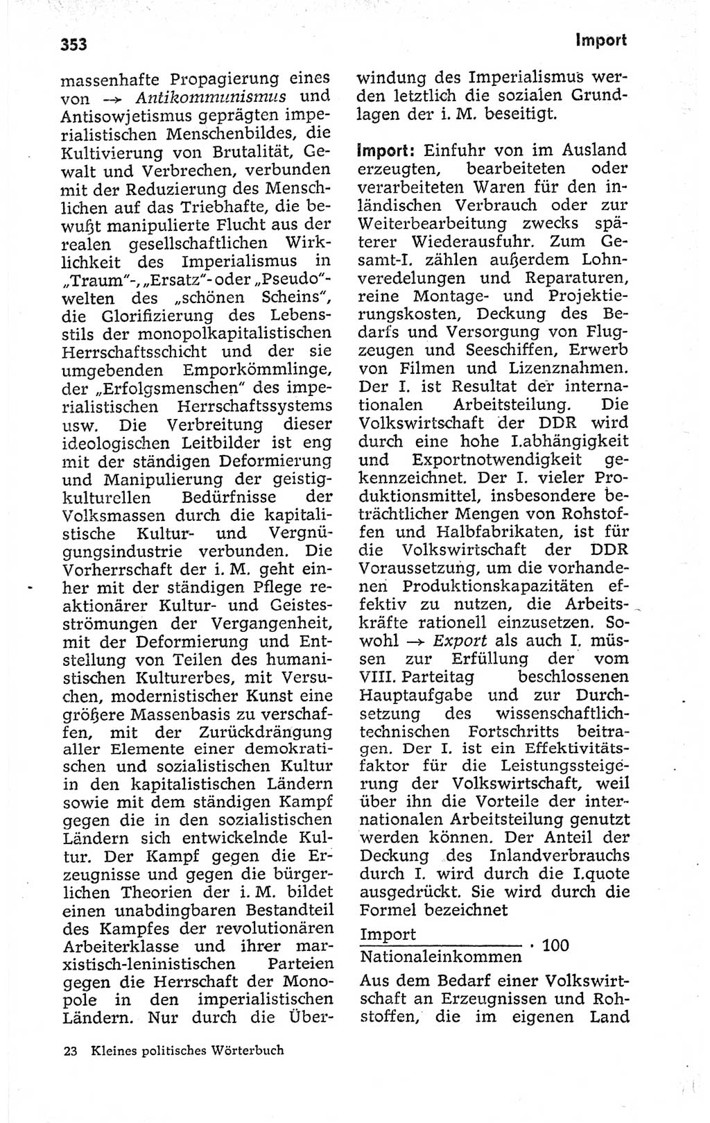 Kleines politisches Wörterbuch [Deutsche Demokratische Republik (DDR)] 1973, Seite 353 (Kl. pol. Wb. DDR 1973, S. 353)