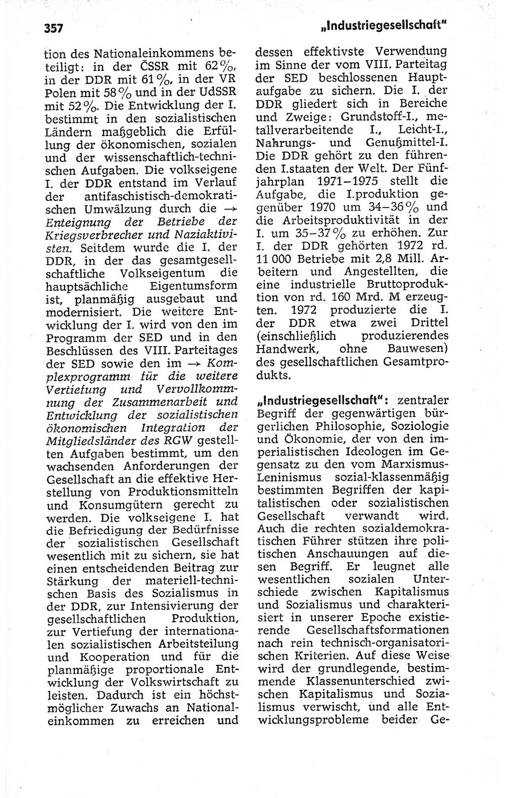 Kleines politisches Wörterbuch [Deutsche Demokratische Republik (DDR)] 1973, Seite 357 (Kl. pol. Wb. DDR 1973, S. 357)