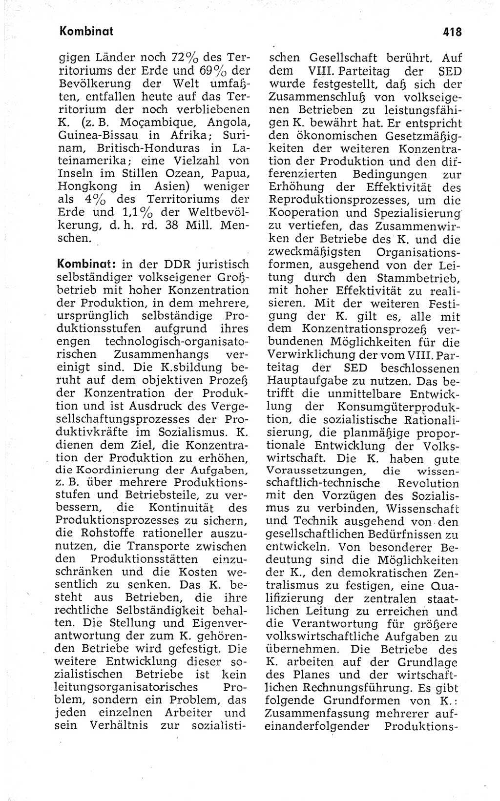 Kleines politisches Wörterbuch [Deutsche Demokratische Republik (DDR)] 1973, Seite 418 (Kl. pol. Wb. DDR 1973, S. 418)