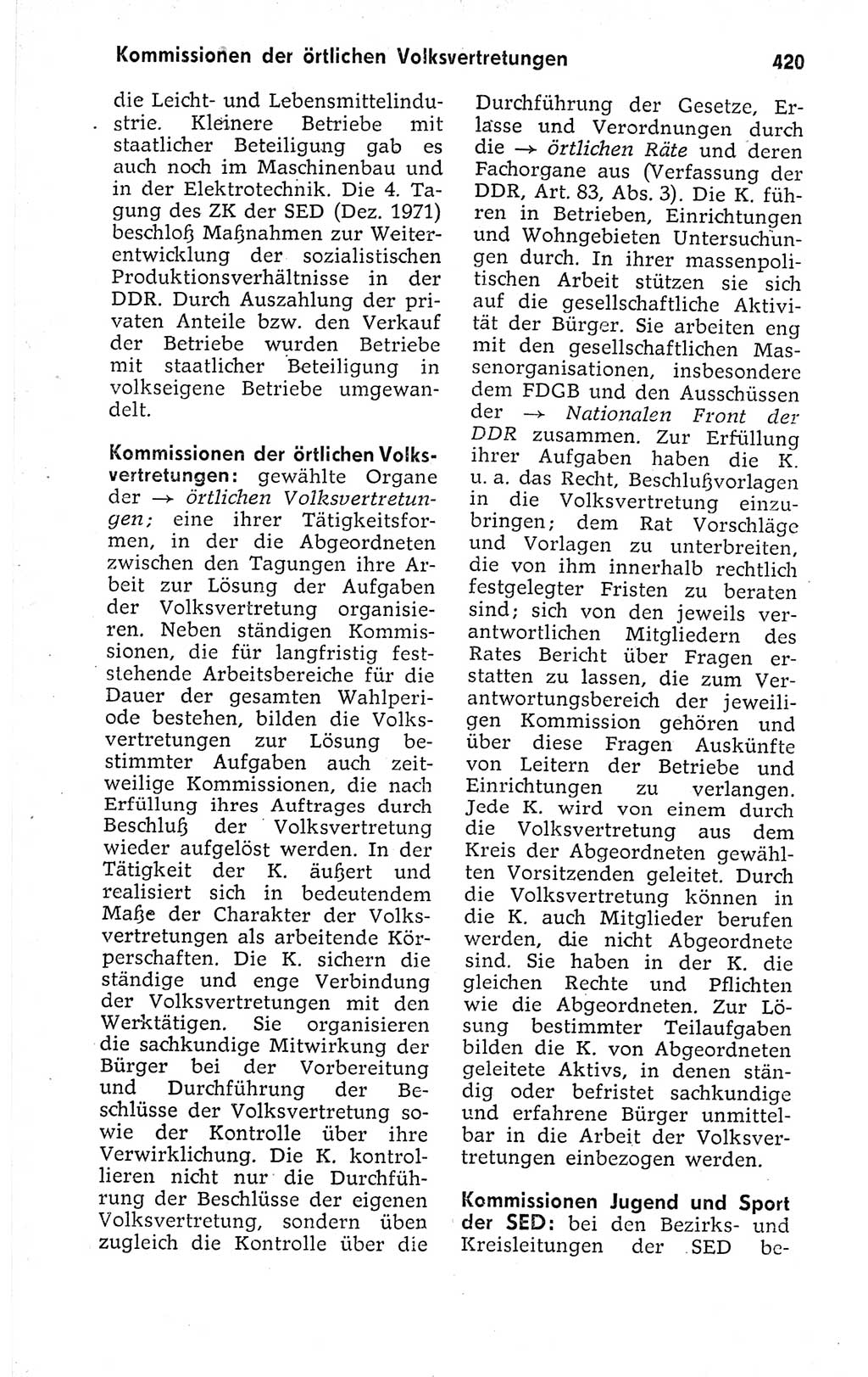 Kleines politisches Wörterbuch [Deutsche Demokratische Republik (DDR)] 1973, Seite 420 (Kl. pol. Wb. DDR 1973, S. 420)