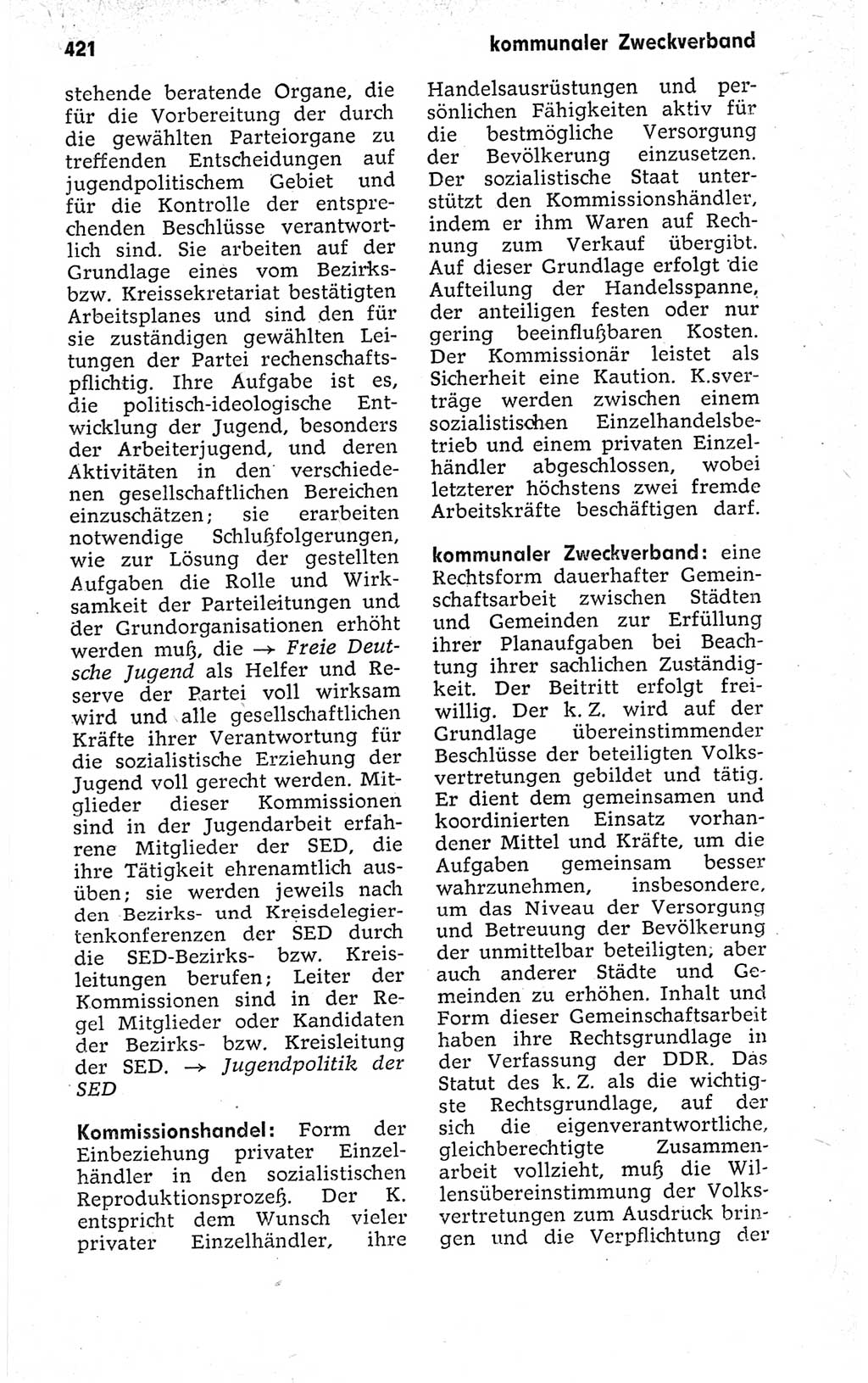 Kleines politisches Wörterbuch [Deutsche Demokratische Republik (DDR)] 1973, Seite 421 (Kl. pol. Wb. DDR 1973, S. 421)