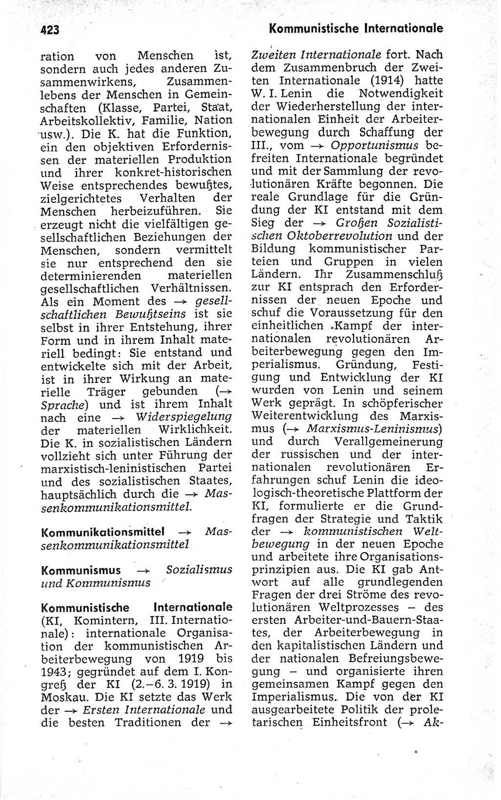 Kleines politisches Wörterbuch [Deutsche Demokratische Republik (DDR)] 1973, Seite 423 (Kl. pol. Wb. DDR 1973, S. 423)