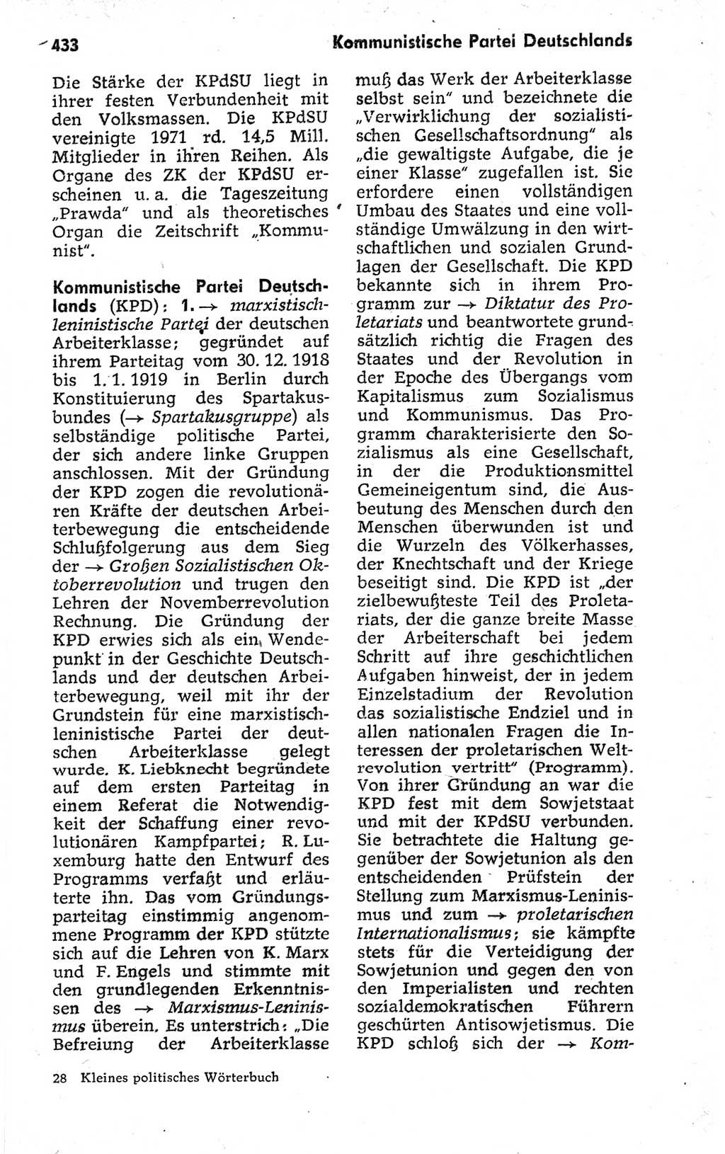 Kleines politisches Wörterbuch [Deutsche Demokratische Republik (DDR)] 1973, Seite 433 (Kl. pol. Wb. DDR 1973, S. 433)