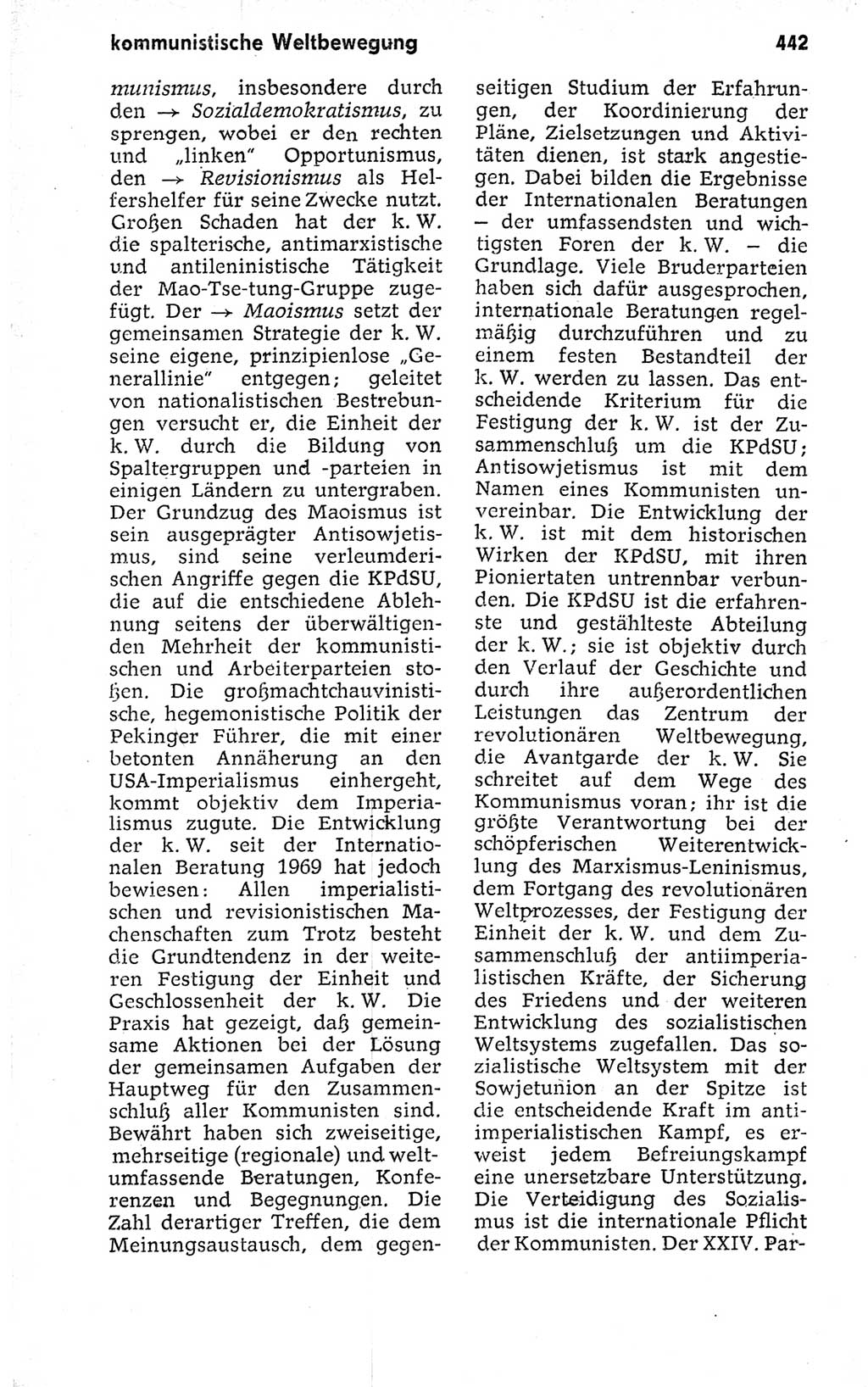 Kleines politisches Wörterbuch [Deutsche Demokratische Republik (DDR)] 1973, Seite 442 (Kl. pol. Wb. DDR 1973, S. 442)
