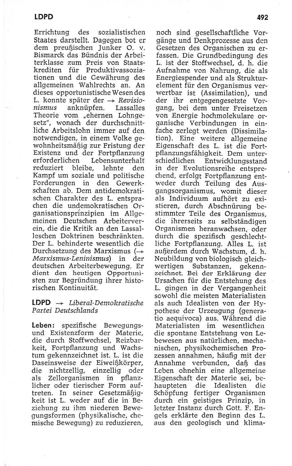 Kleines politisches Wörterbuch [Deutsche Demokratische Republik (DDR)] 1973, Seite 492 (Kl. pol. Wb. DDR 1973, S. 492)