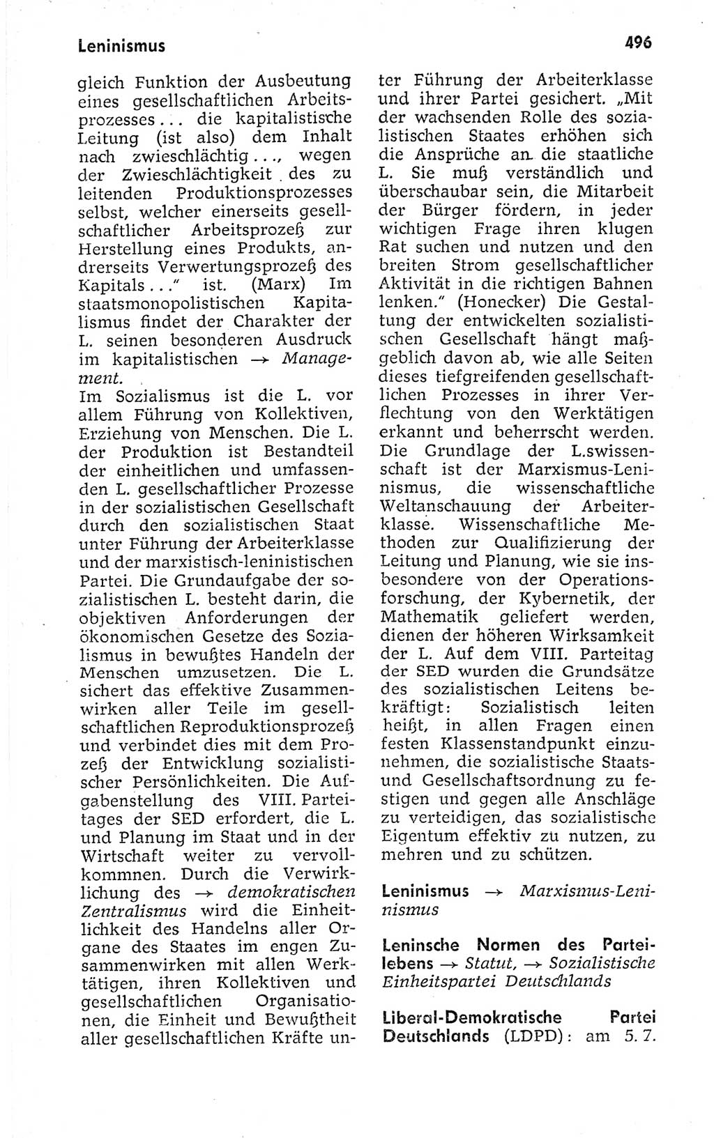 Kleines politisches Wörterbuch [Deutsche Demokratische Republik (DDR)] 1973, Seite 496 (Kl. pol. Wb. DDR 1973, S. 496)