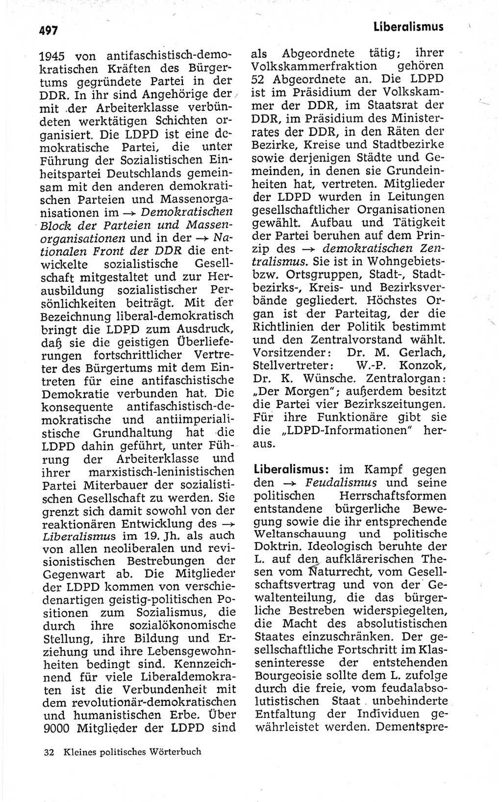 Kleines politisches Wörterbuch [Deutsche Demokratische Republik (DDR)] 1973, Seite 497 (Kl. pol. Wb. DDR 1973, S. 497)