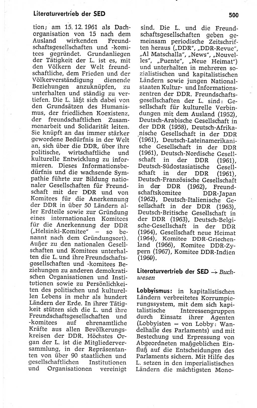 Kleines politisches Wörterbuch [Deutsche Demokratische Republik (DDR)] 1973, Seite 500 (Kl. pol. Wb. DDR 1973, S. 500)