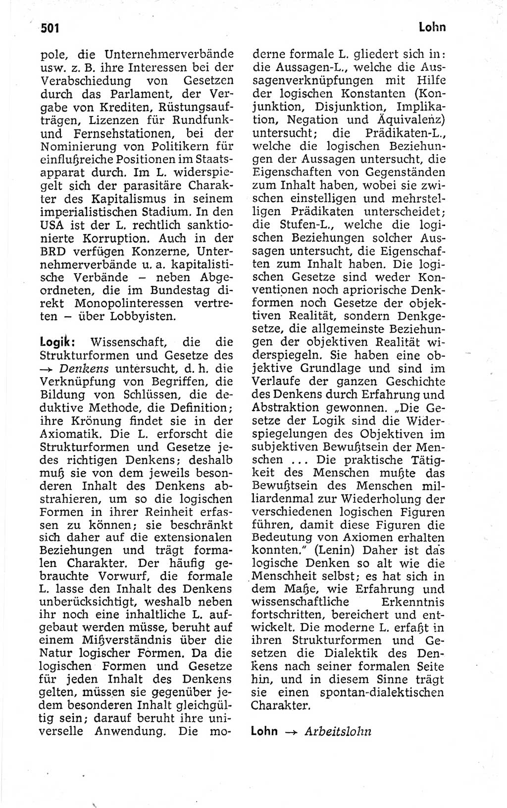 Kleines politisches Wörterbuch [Deutsche Demokratische Republik (DDR)] 1973, Seite 501 (Kl. pol. Wb. DDR 1973, S. 501)