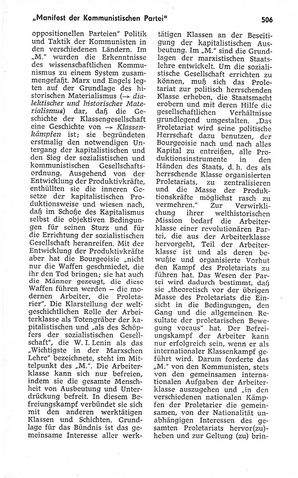 Kleines politisches Wörterbuch [Deutsche Demokratische Republik (DDR)] 1973, Seite 506 (Kl. pol. Wb. DDR 1973, S. 506)