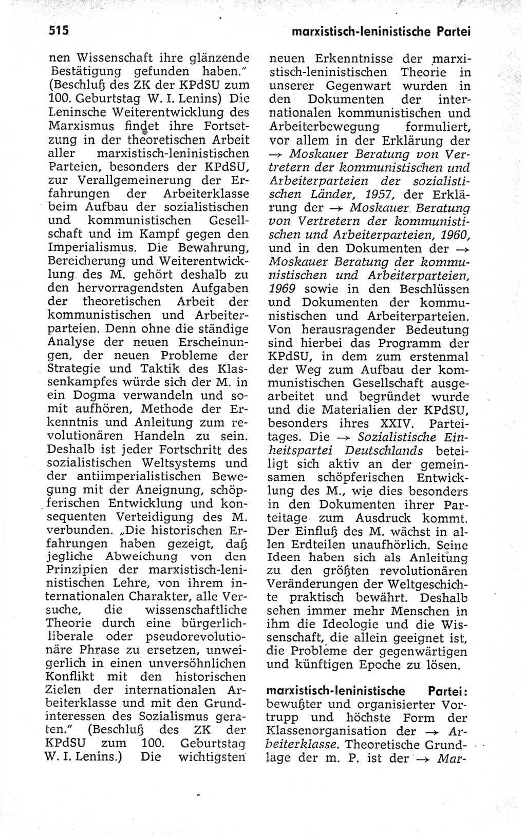 Kleines politisches Wörterbuch [Deutsche Demokratische Republik (DDR)] 1973, Seite 515 (Kl. pol. Wb. DDR 1973, S. 515)
