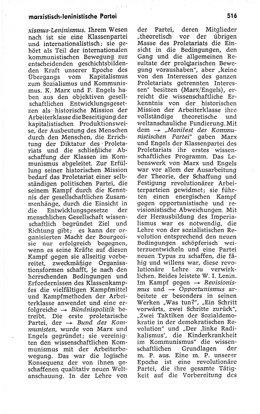 Kleines politisches Wörterbuch [Deutsche Demokratische Republik (DDR)] 1973, Seite 516 (Kl. pol. Wb. DDR 1973, S. 516)