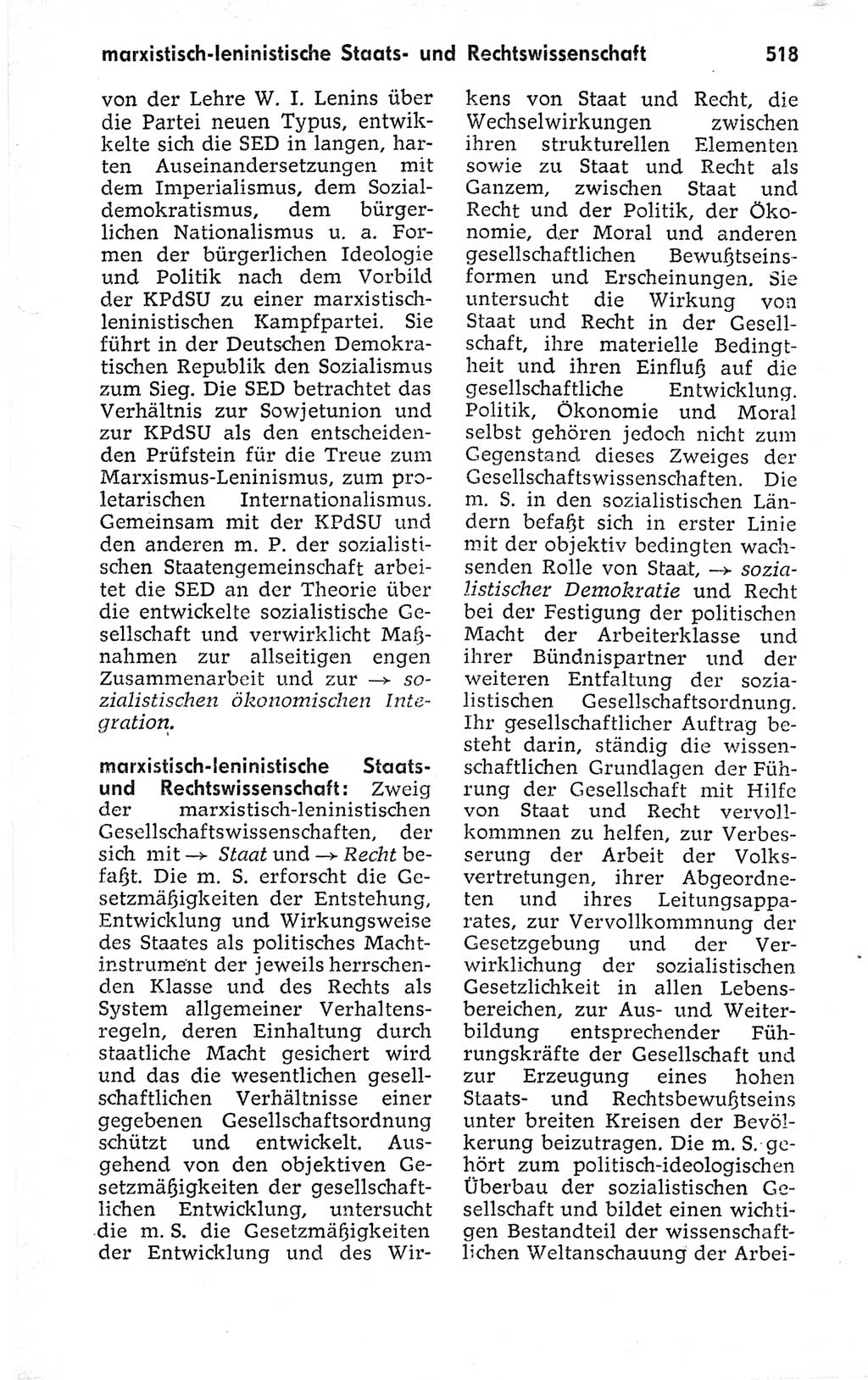 Kleines politisches Wörterbuch [Deutsche Demokratische Republik (DDR)] 1973, Seite 518 (Kl. pol. Wb. DDR 1973, S. 518)