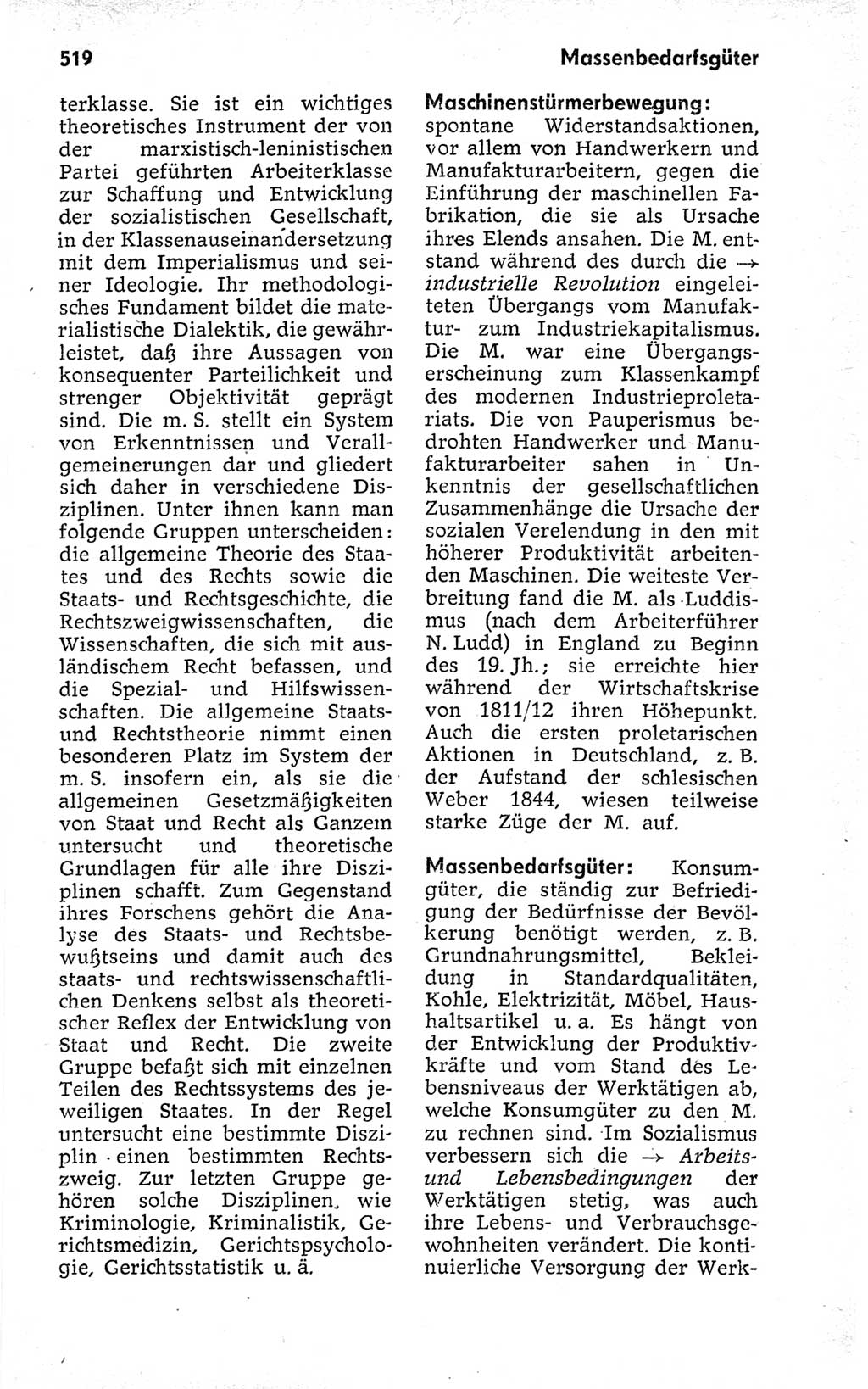Kleines politisches Wörterbuch [Deutsche Demokratische Republik (DDR)] 1973, Seite 519 (Kl. pol. Wb. DDR 1973, S. 519)