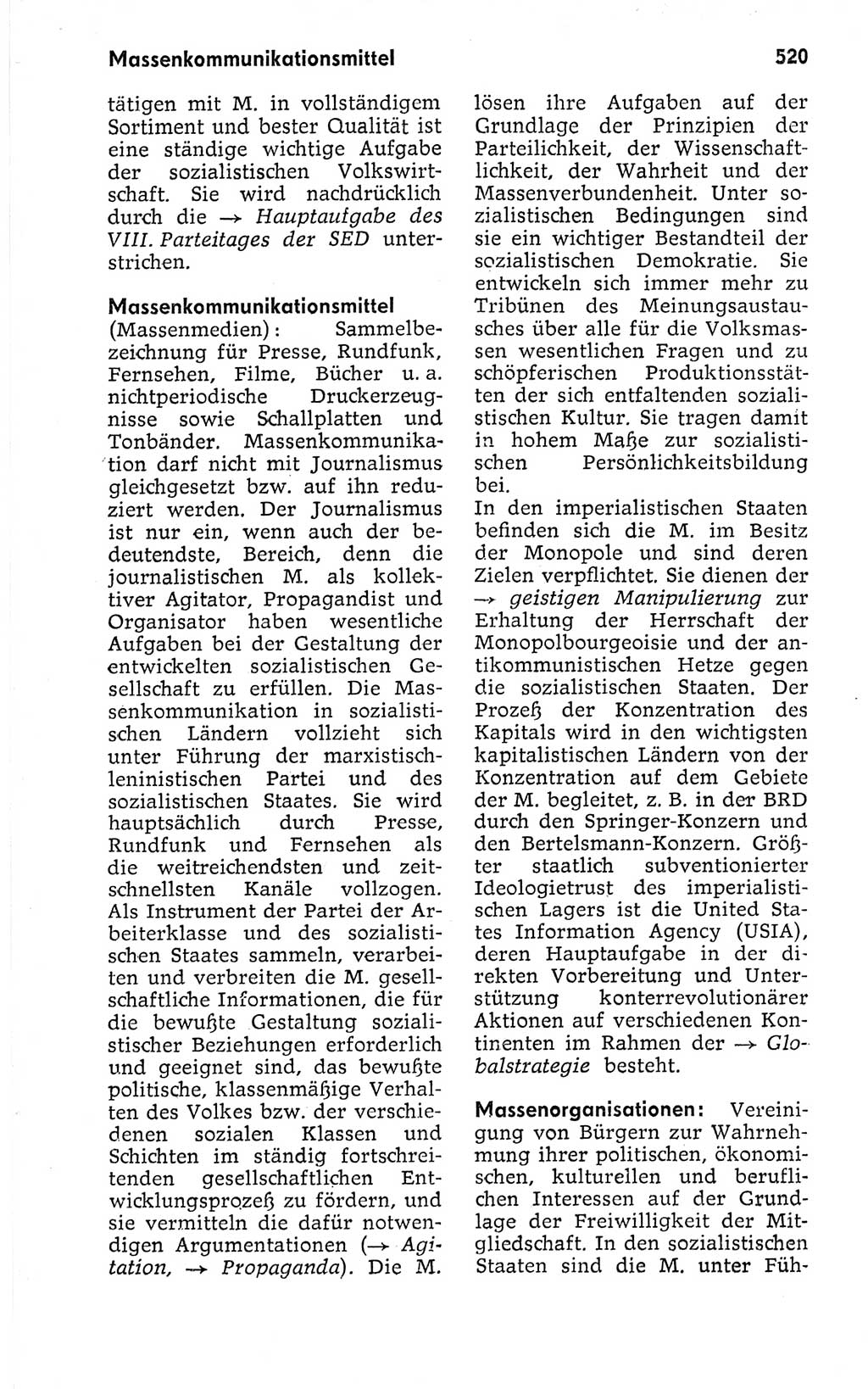 Kleines politisches Wörterbuch [Deutsche Demokratische Republik (DDR)] 1973, Seite 520 (Kl. pol. Wb. DDR 1973, S. 520)