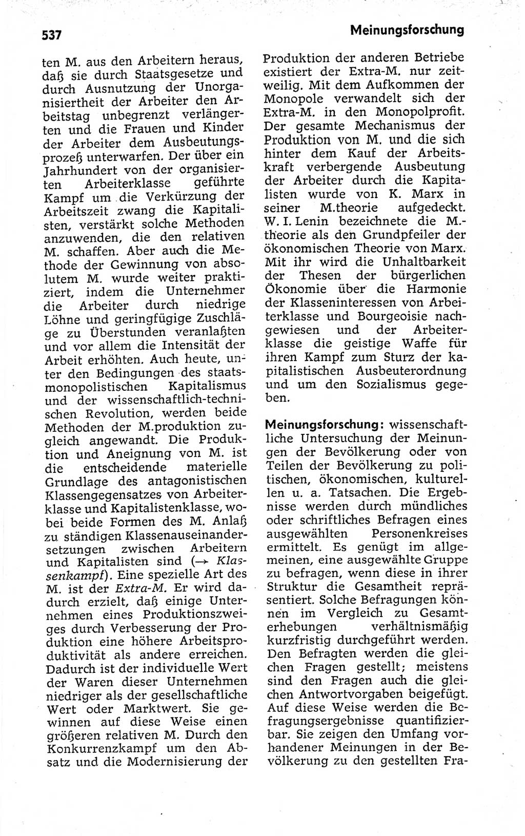 Kleines politisches Wörterbuch [Deutsche Demokratische Republik (DDR)] 1973, Seite 537 (Kl. pol. Wb. DDR 1973, S. 537)