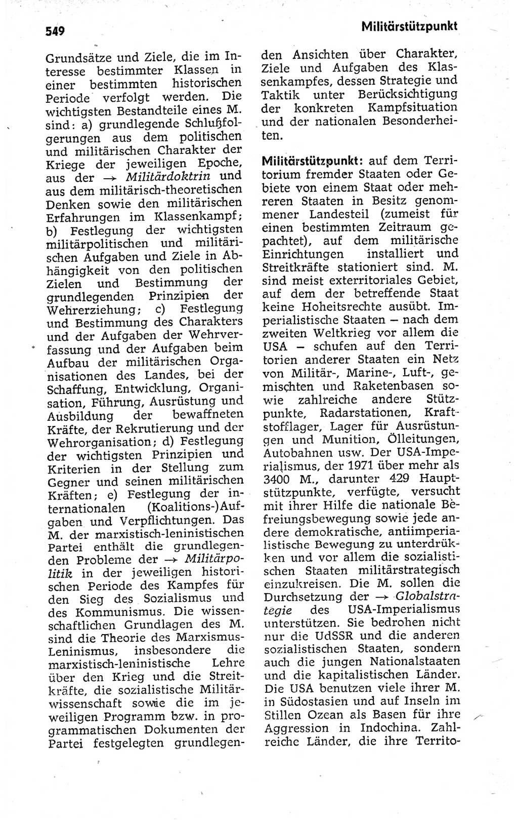 Kleines politisches Wörterbuch [Deutsche Demokratische Republik (DDR)] 1973, Seite 549 (Kl. pol. Wb. DDR 1973, S. 549)