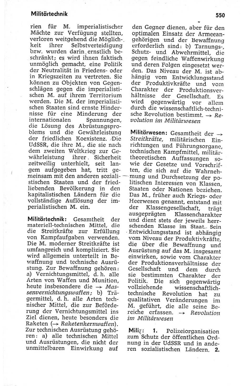Kleines politisches Wörterbuch [Deutsche Demokratische Republik (DDR)] 1973, Seite 550 (Kl. pol. Wb. DDR 1973, S. 550)