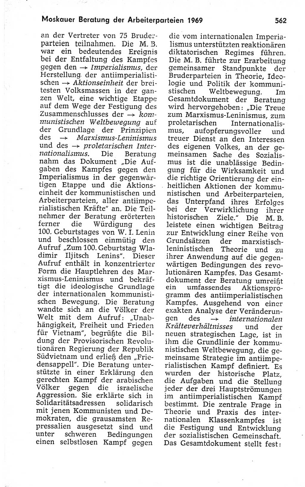 Kleines politisches Wörterbuch [Deutsche Demokratische Republik (DDR)] 1973, Seite 562 (Kl. pol. Wb. DDR 1973, S. 562)