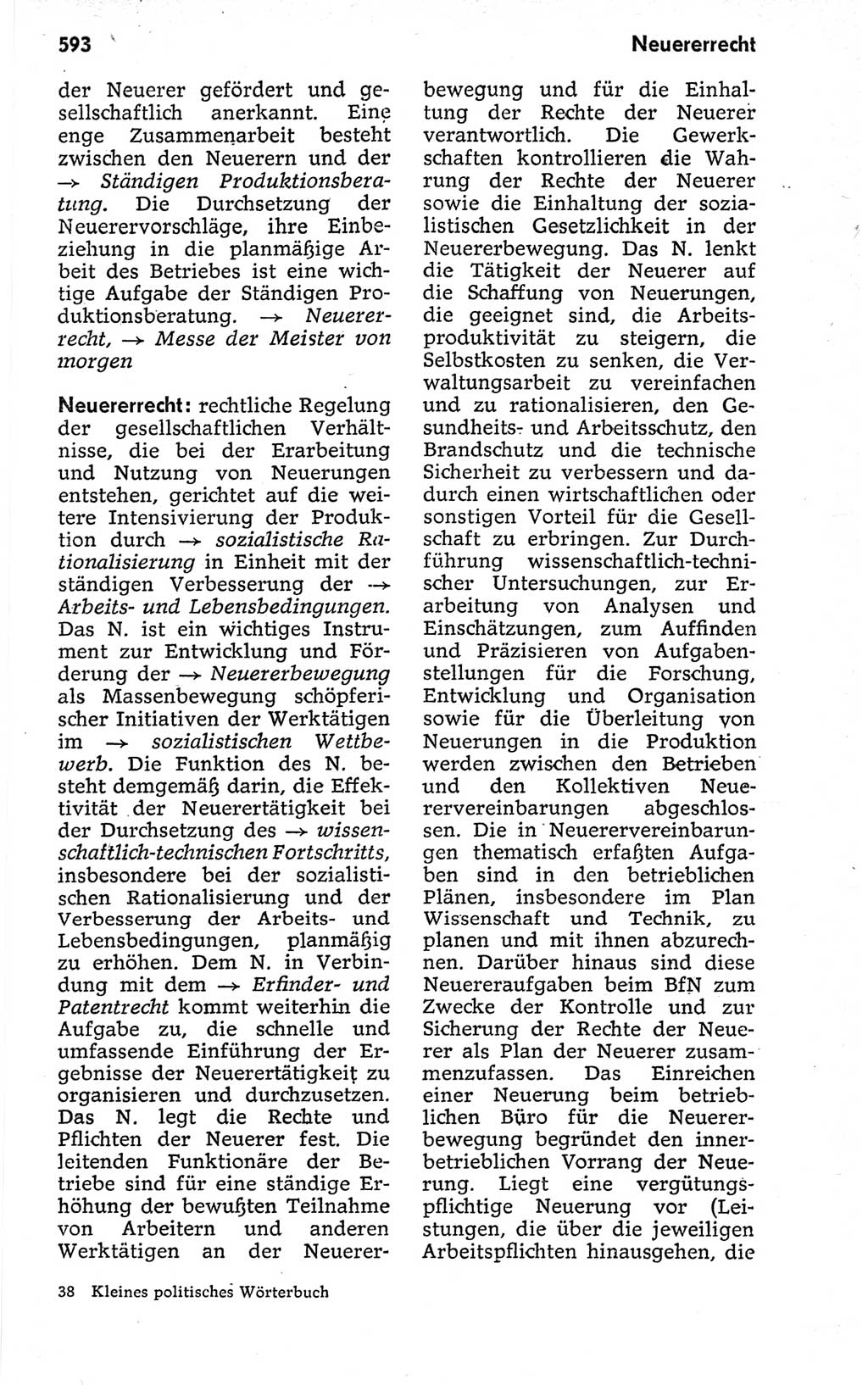 Kleines politisches Wörterbuch [Deutsche Demokratische Republik (DDR)] 1973, Seite 593 (Kl. pol. Wb. DDR 1973, S. 593)