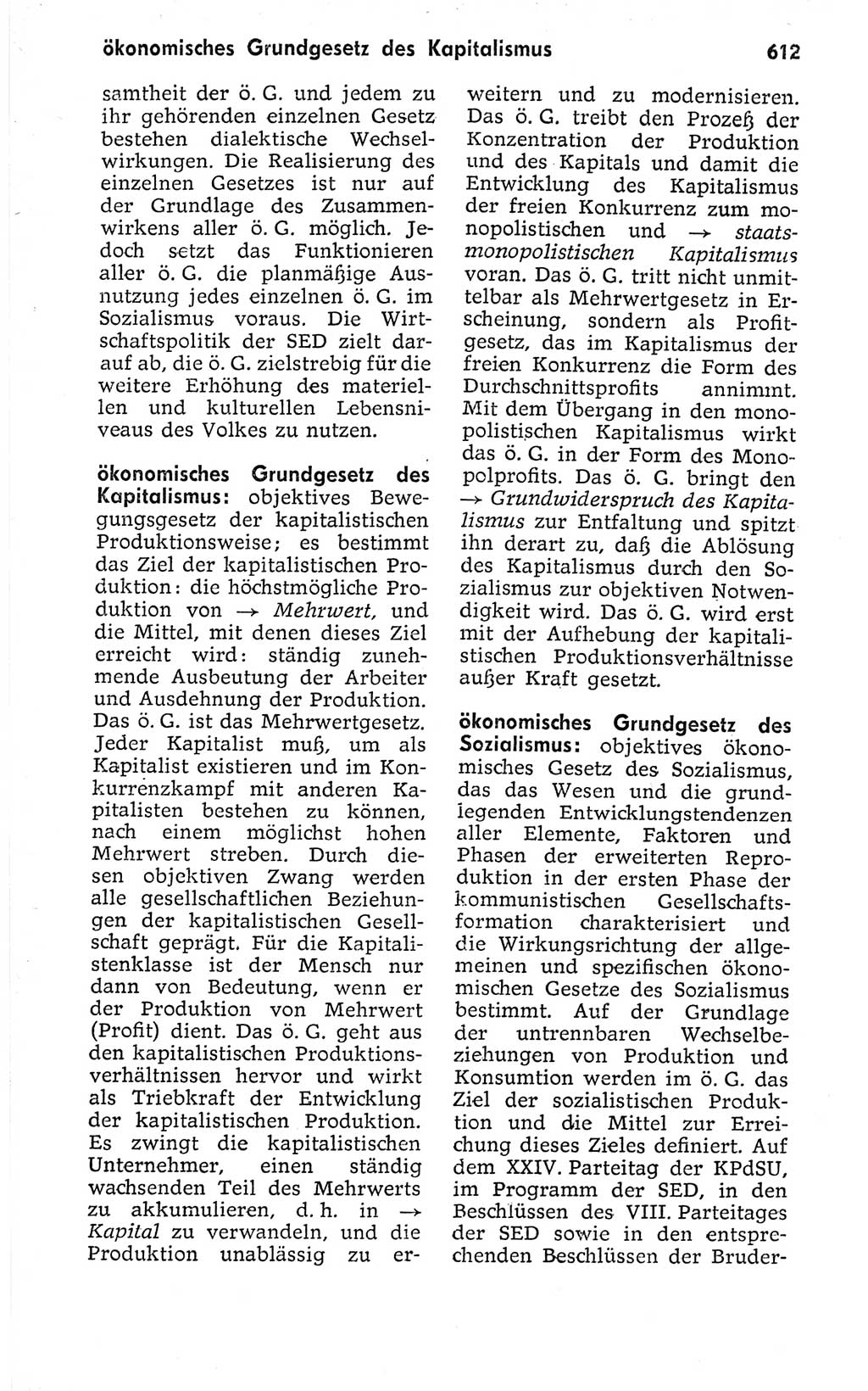 Kleines politisches Wörterbuch [Deutsche Demokratische Republik (DDR)] 1973, Seite 612 (Kl. pol. Wb. DDR 1973, S. 612)
