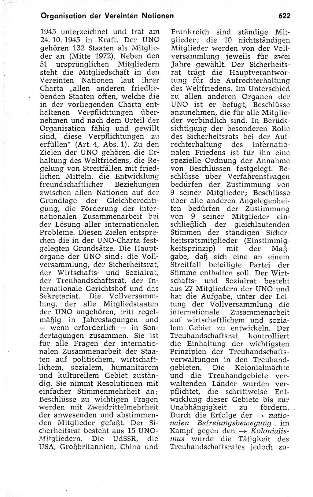 Kleines politisches Wörterbuch [Deutsche Demokratische Republik (DDR)] 1973, Seite 622 (Kl. pol. Wb. DDR 1973, S. 622)