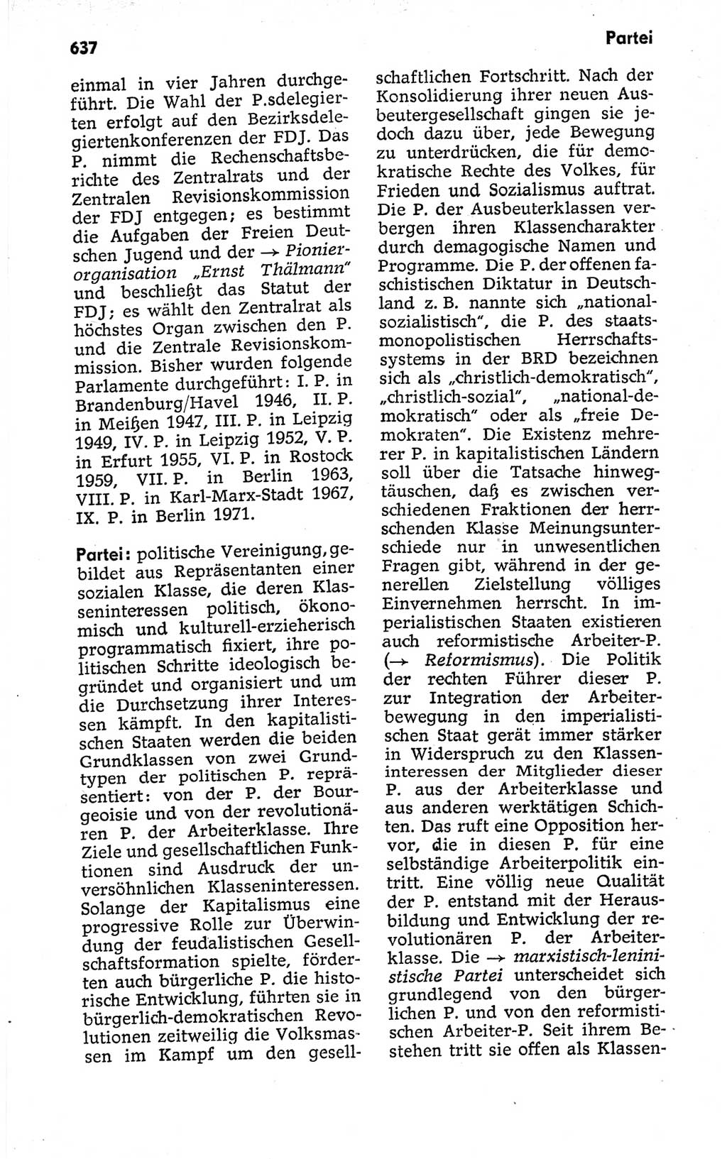 Kleines politisches Wörterbuch [Deutsche Demokratische Republik (DDR)] 1973, Seite 637 (Kl. pol. Wb. DDR 1973, S. 637)