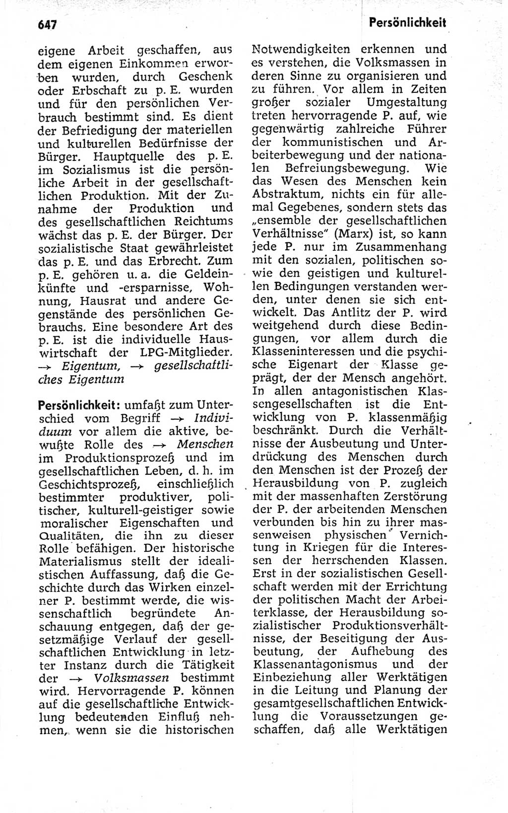 Kleines politisches Wörterbuch [Deutsche Demokratische Republik (DDR)] 1973, Seite 647 (Kl. pol. Wb. DDR 1973, S. 647)