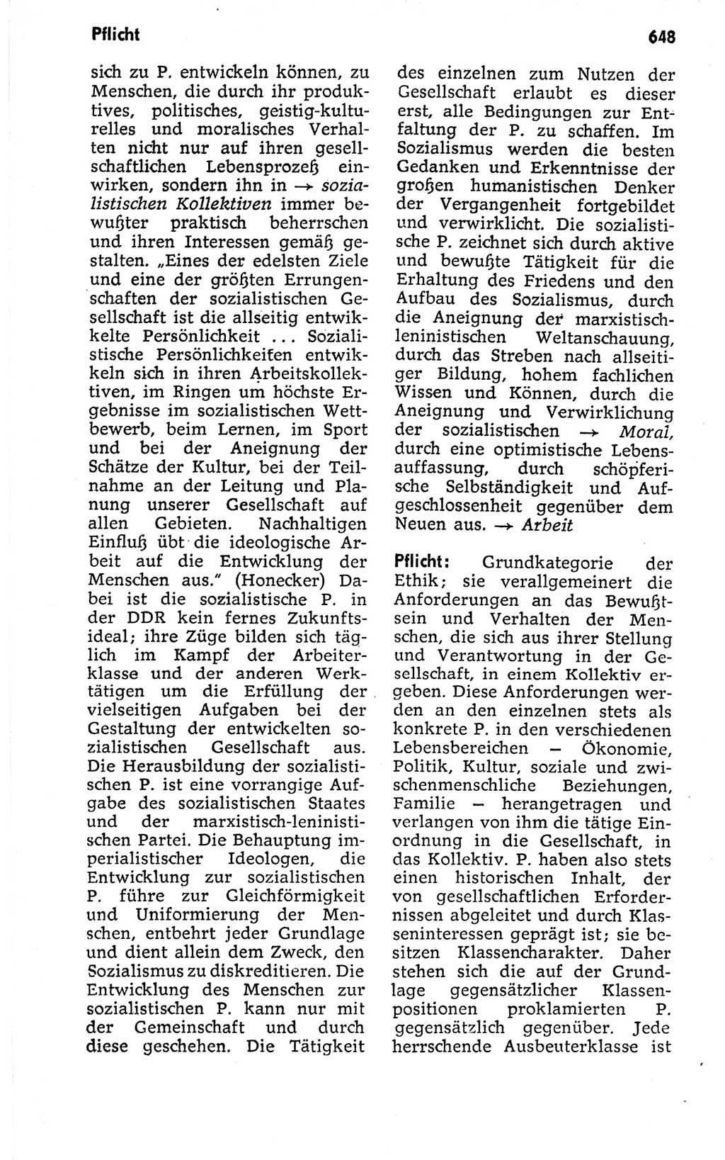 Kleines politisches Wörterbuch [Deutsche Demokratische Republik (DDR)] 1973, Seite 648 (Kl. pol. Wb. DDR 1973, S. 648)