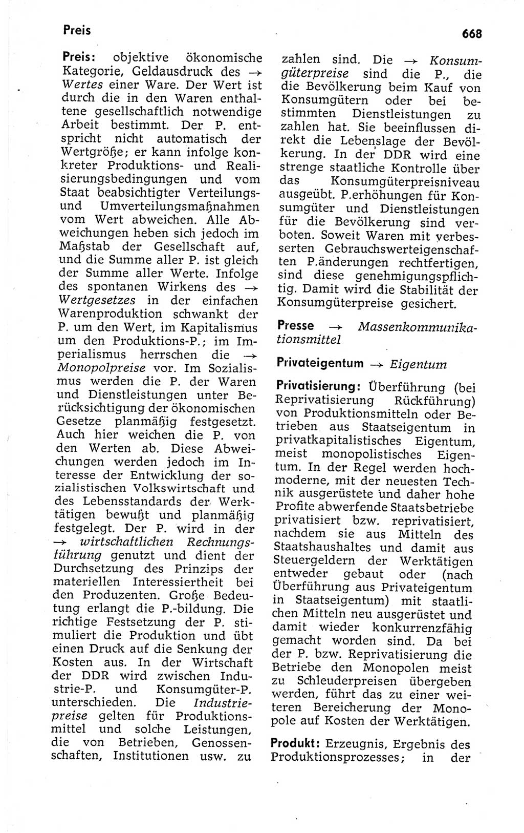 Kleines politisches Wörterbuch [Deutsche Demokratische Republik (DDR)] 1973, Seite 668 (Kl. pol. Wb. DDR 1973, S. 668)