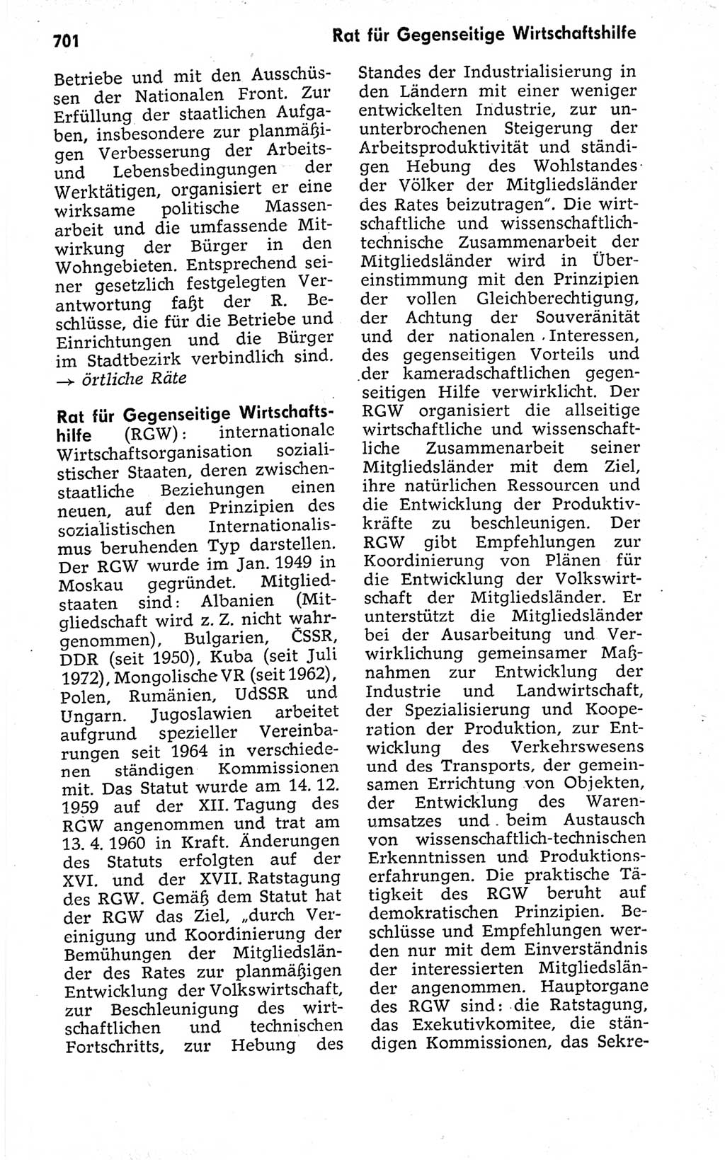 Kleines politisches Wörterbuch [Deutsche Demokratische Republik (DDR)] 1973, Seite 701 (Kl. pol. Wb. DDR 1973, S. 701)