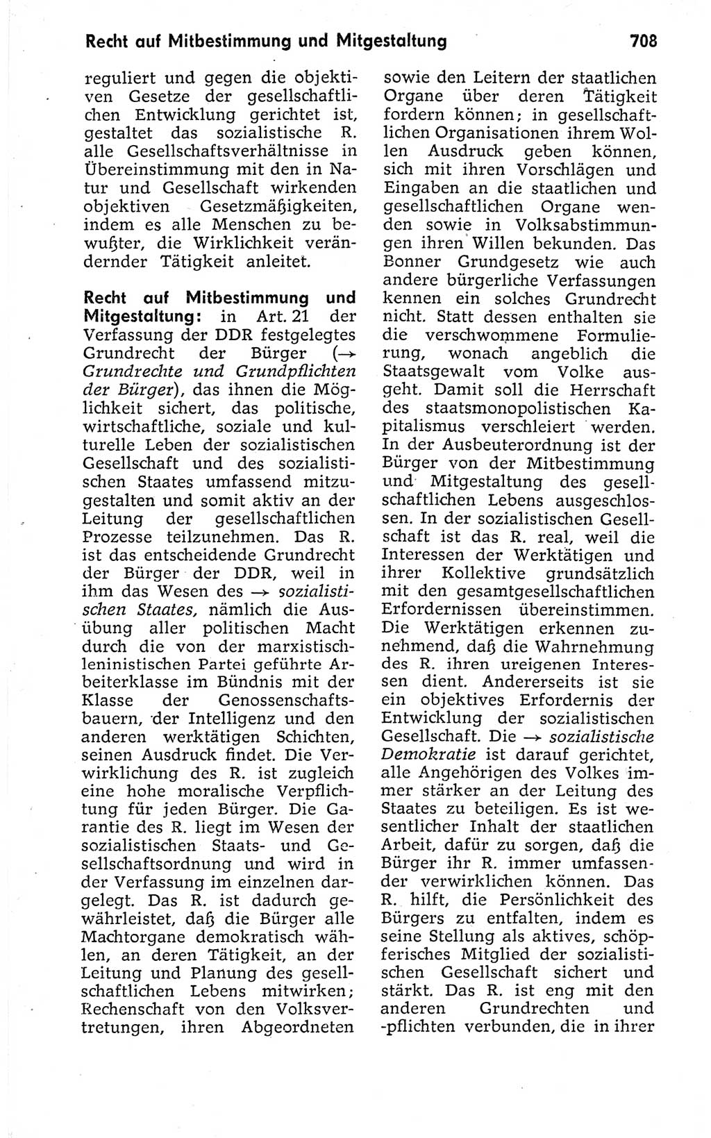 Kleines politisches Wörterbuch [Deutsche Demokratische Republik (DDR)] 1973, Seite 708 (Kl. pol. Wb. DDR 1973, S. 708)