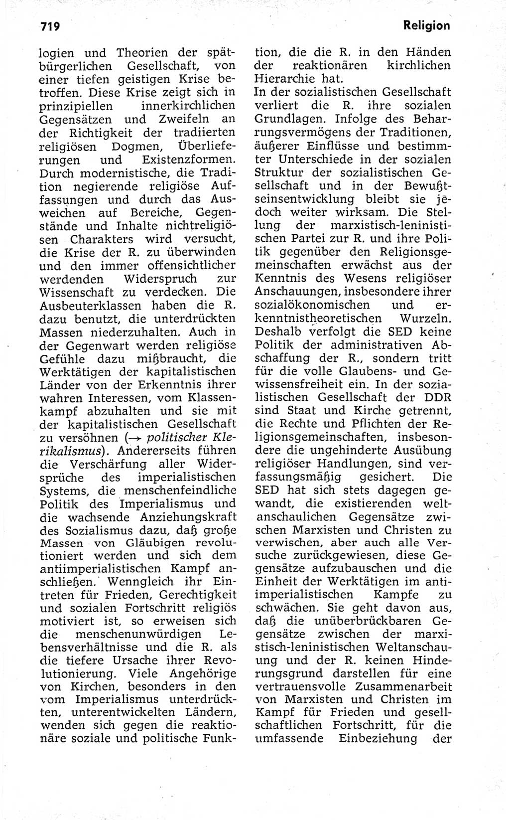 Kleines politisches Wörterbuch [Deutsche Demokratische Republik (DDR)] 1973, Seite 719 (Kl. pol. Wb. DDR 1973, S. 719)