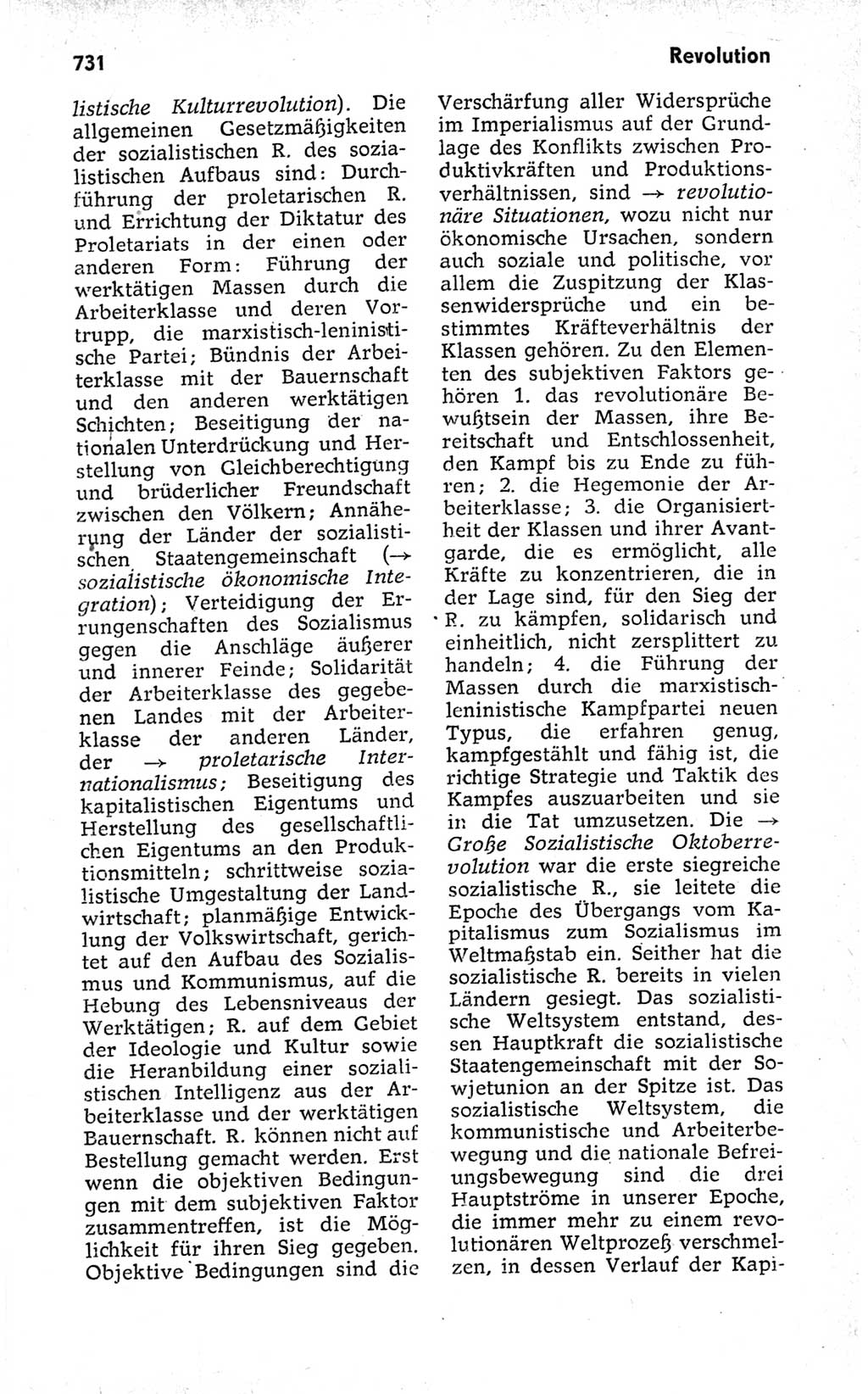 Kleines politisches Wörterbuch [Deutsche Demokratische Republik (DDR)] 1973, Seite 731 (Kl. pol. Wb. DDR 1973, S. 731)