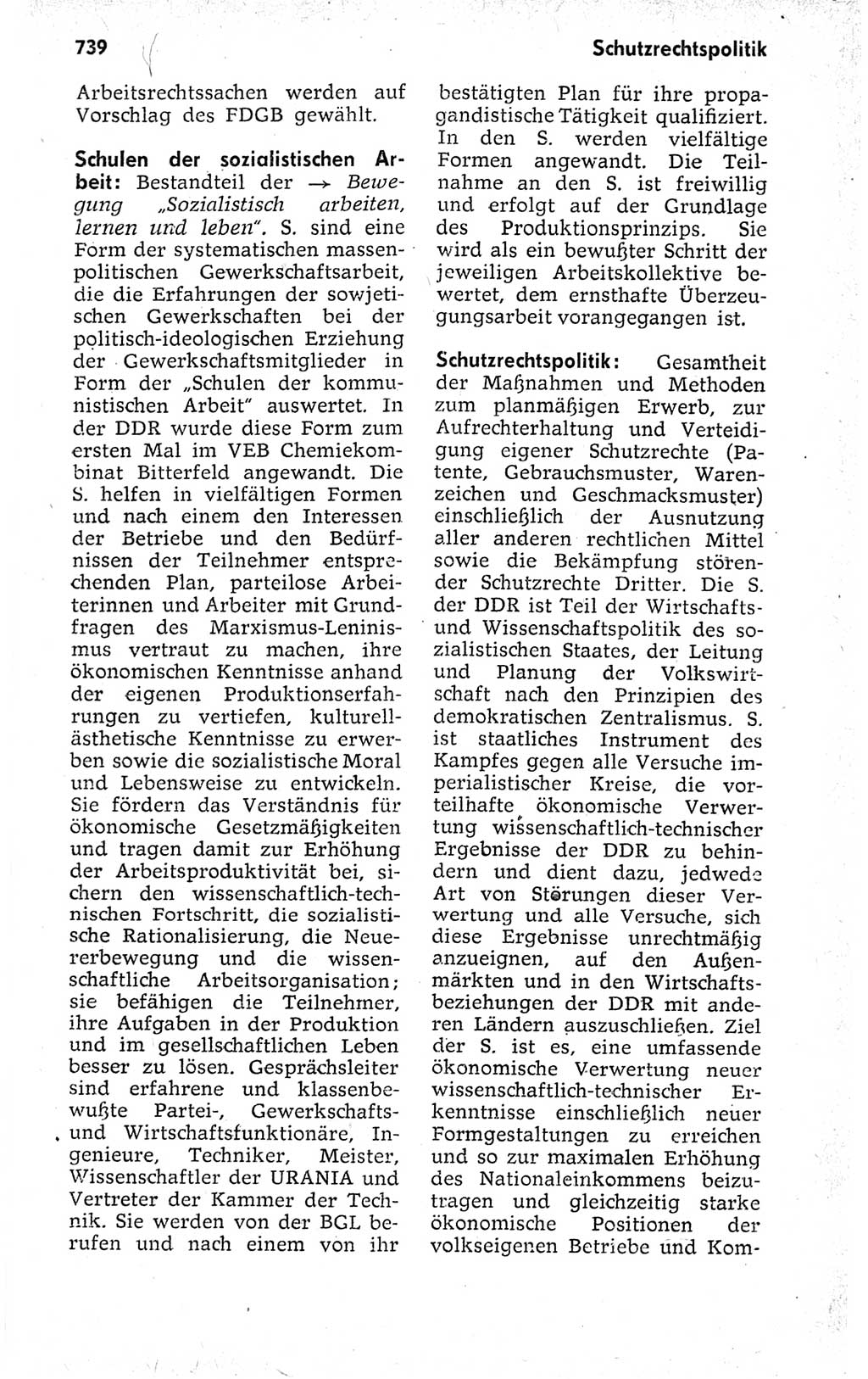 Kleines politisches Wörterbuch [Deutsche Demokratische Republik (DDR)] 1973, Seite 739 (Kl. pol. Wb. DDR 1973, S. 739)