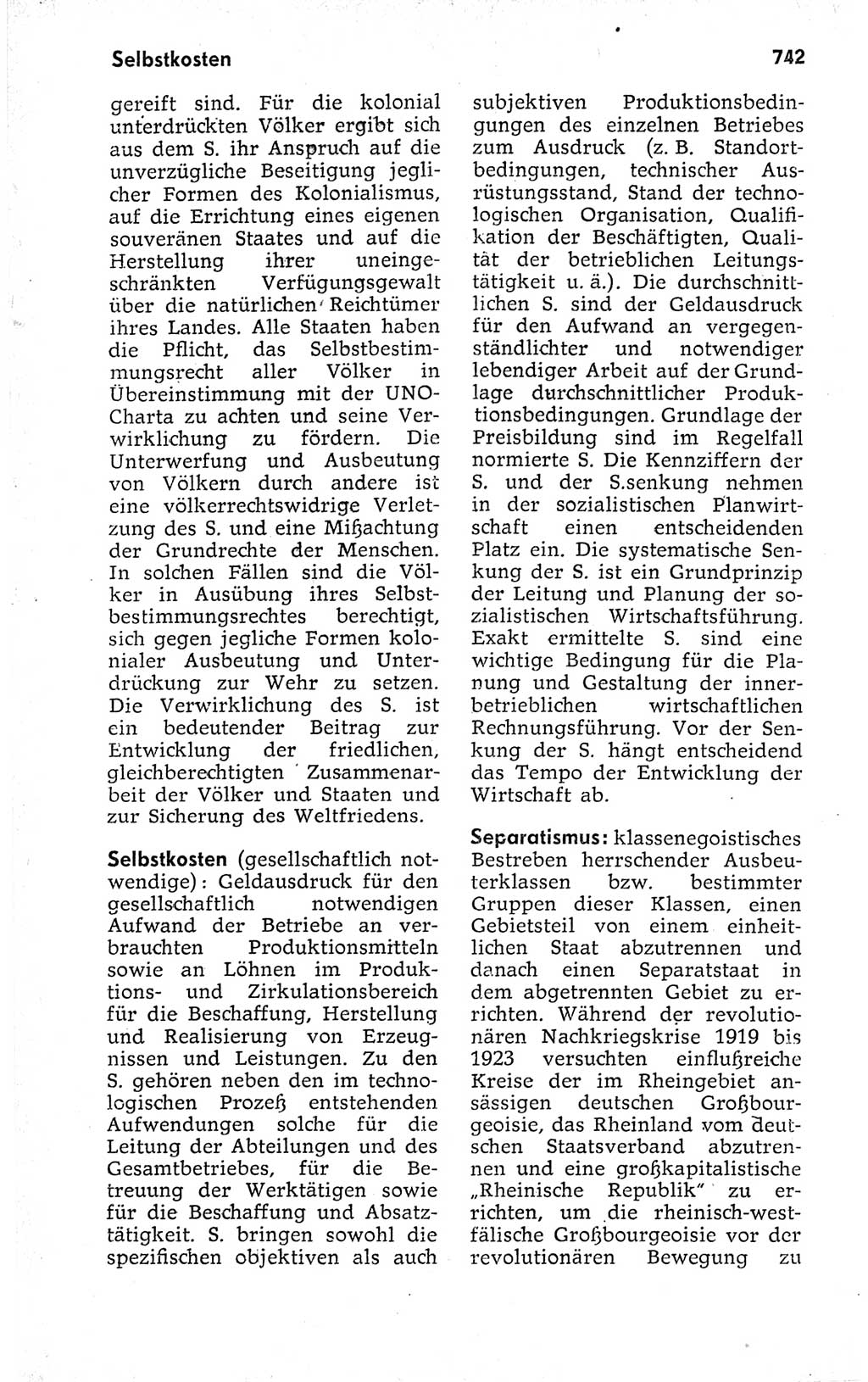 Kleines politisches Wörterbuch [Deutsche Demokratische Republik (DDR)] 1973, Seite 742 (Kl. pol. Wb. DDR 1973, S. 742)
