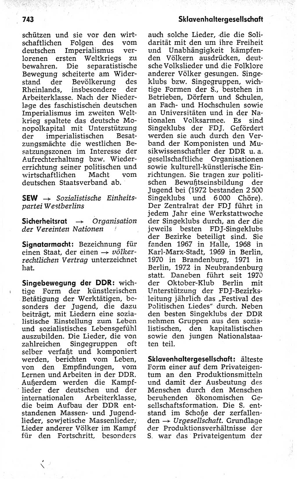 Kleines politisches Wörterbuch [Deutsche Demokratische Republik (DDR)] 1973, Seite 743 (Kl. pol. Wb. DDR 1973, S. 743)