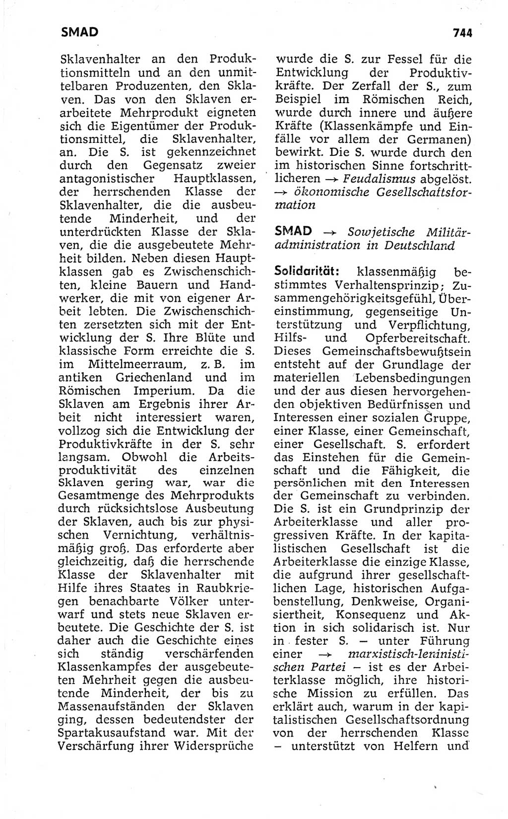 Kleines politisches Wörterbuch [Deutsche Demokratische Republik (DDR)] 1973, Seite 744 (Kl. pol. Wb. DDR 1973, S. 744)