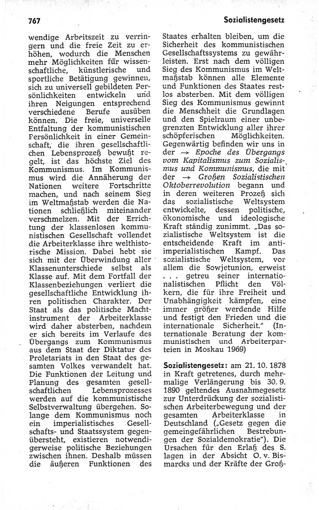 Kleines politisches Wörterbuch [Deutsche Demokratische Republik (DDR)] 1973, Seite 767 (Kl. pol. Wb. DDR 1973, S. 767)