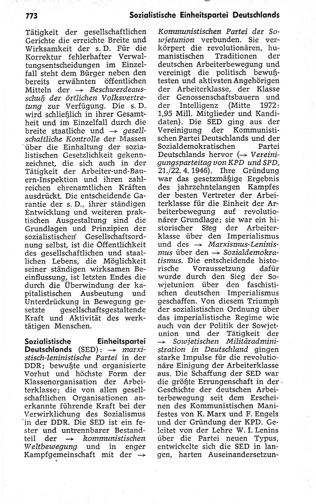 Kleines politisches Wörterbuch [Deutsche Demokratische Republik (DDR)] 1973, Seite 773 (Kl. pol. Wb. DDR 1973, S. 773)