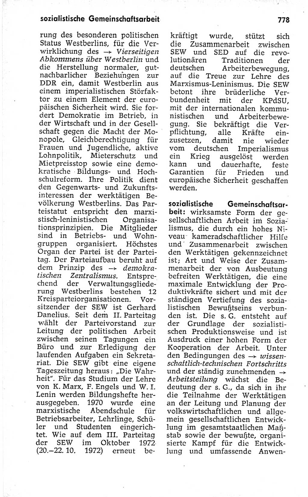 Kleines politisches Wörterbuch [Deutsche Demokratische Republik (DDR)] 1973, Seite 778 (Kl. pol. Wb. DDR 1973, S. 778)