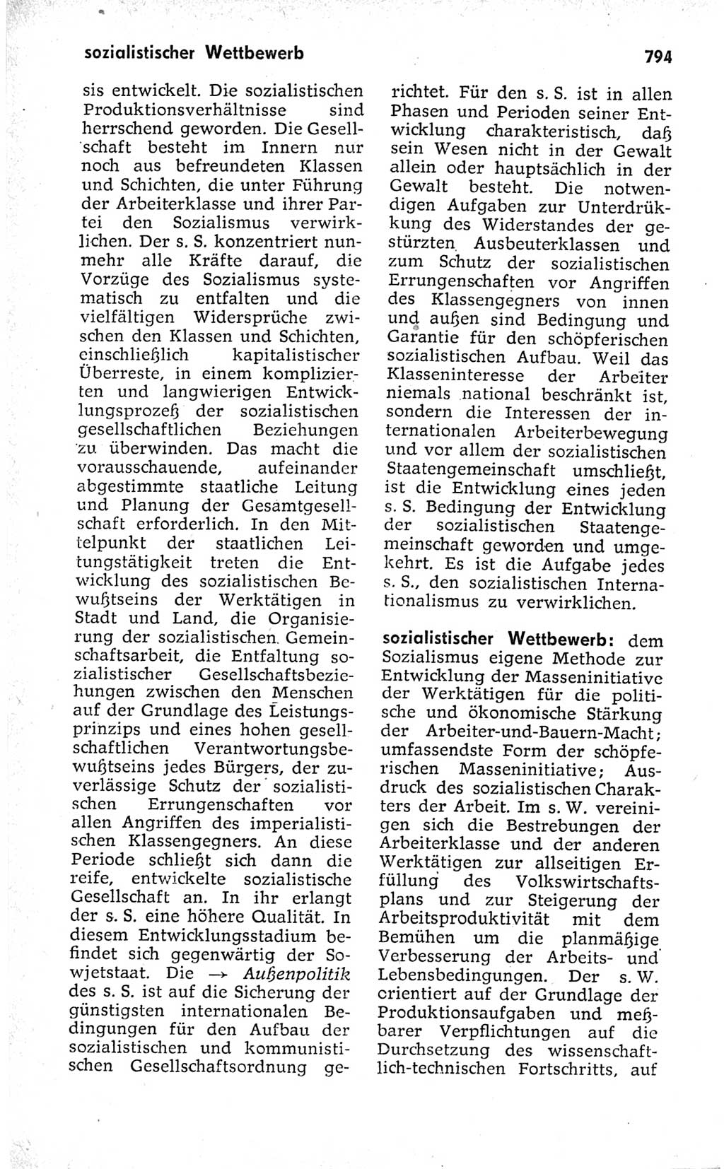 Kleines politisches Wörterbuch [Deutsche Demokratische Republik (DDR)] 1973, Seite 794 (Kl. pol. Wb. DDR 1973, S. 794)