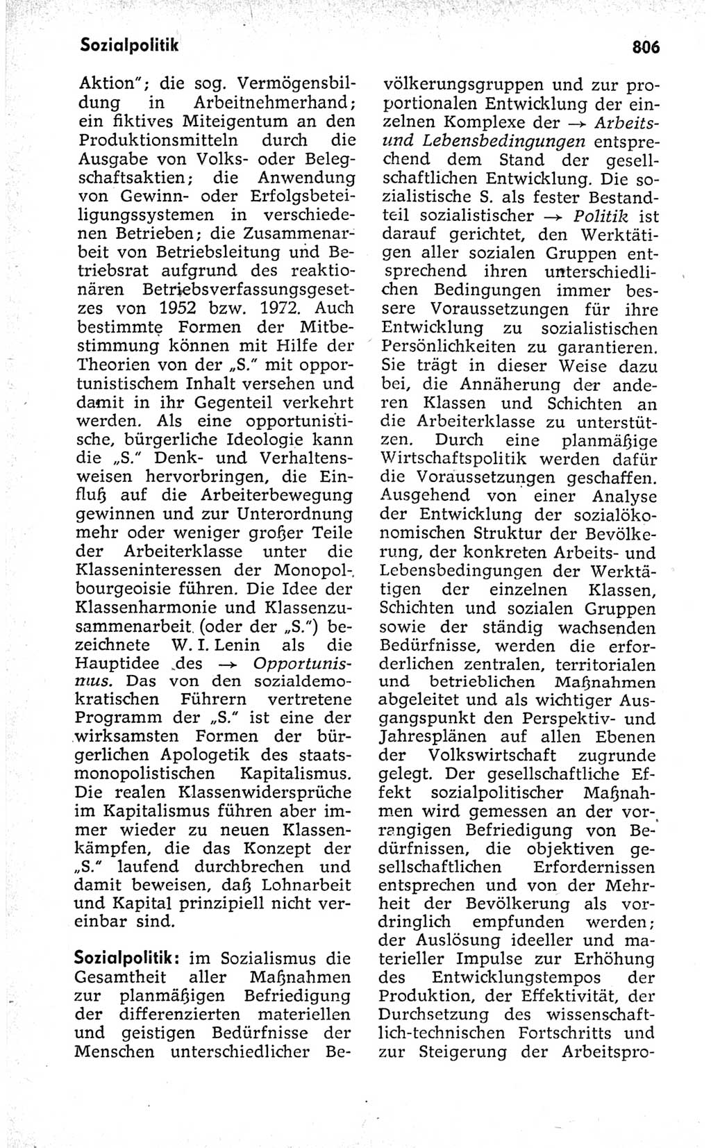 Kleines politisches Wörterbuch [Deutsche Demokratische Republik (DDR)] 1973, Seite 806 (Kl. pol. Wb. DDR 1973, S. 806)
