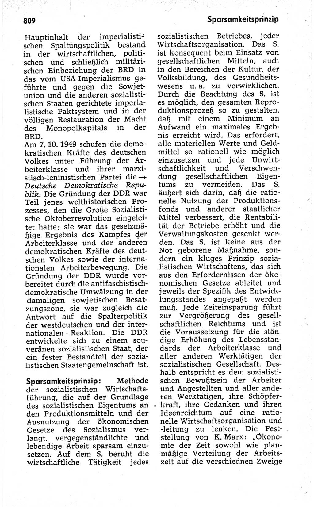 Kleines politisches Wörterbuch [Deutsche Demokratische Republik (DDR)] 1973, Seite 809 (Kl. pol. Wb. DDR 1973, S. 809)