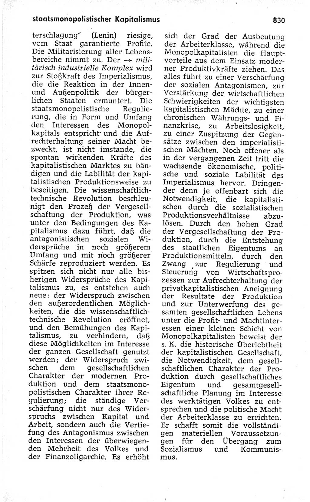 Kleines politisches Wörterbuch [Deutsche Demokratische Republik (DDR)] 1973, Seite 830 (Kl. pol. Wb. DDR 1973, S. 830)