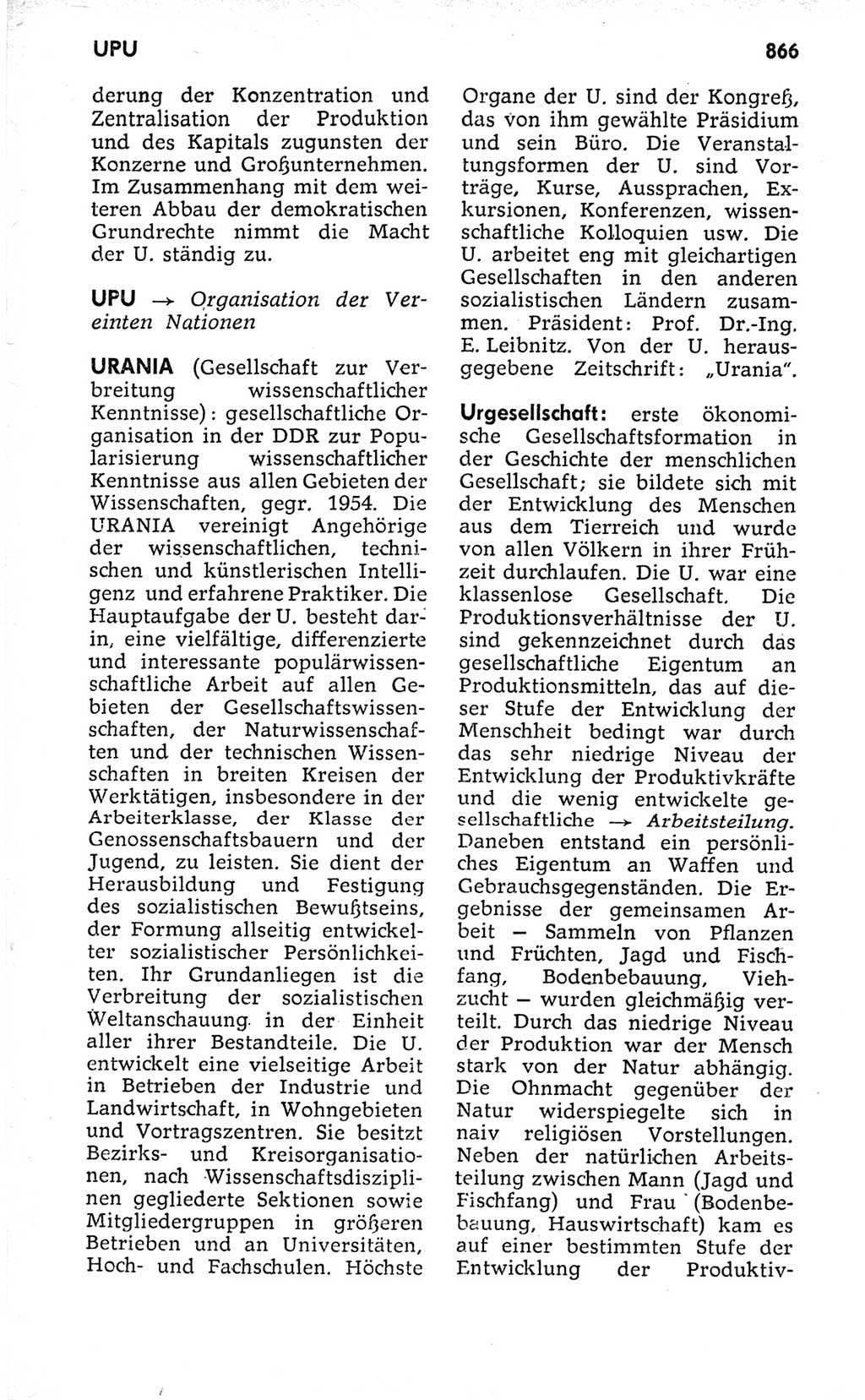 Kleines politisches Wörterbuch [Deutsche Demokratische Republik (DDR)] 1973, Seite 866 (Kl. pol. Wb. DDR 1973, S. 866)
