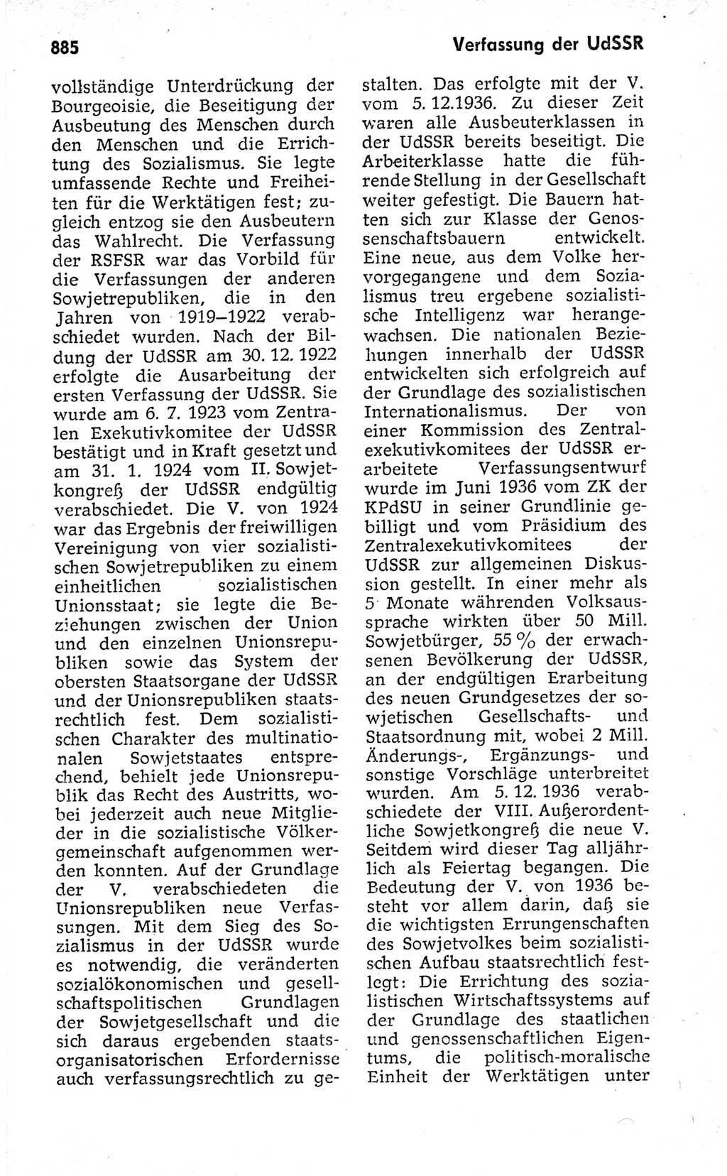 Kleines politisches Wörterbuch [Deutsche Demokratische Republik (DDR)] 1973, Seite 885 (Kl. pol. Wb. DDR 1973, S. 885)