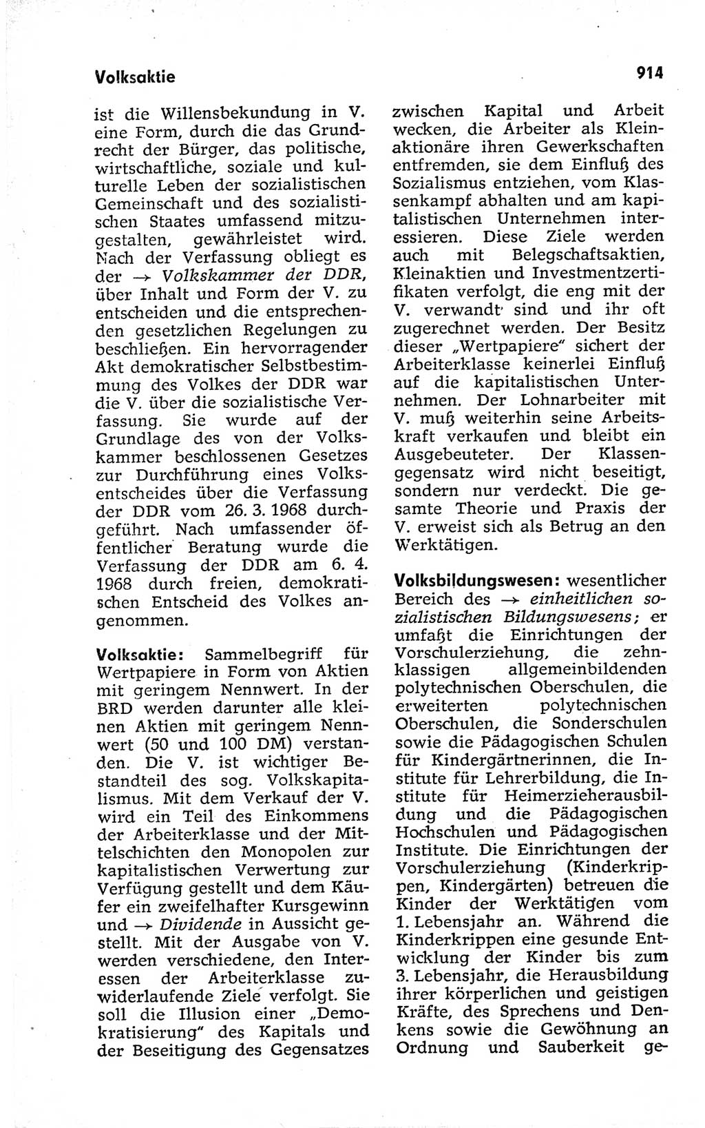 Kleines politisches Wörterbuch [Deutsche Demokratische Republik (DDR)] 1973, Seite 914 (Kl. pol. Wb. DDR 1973, S. 914)