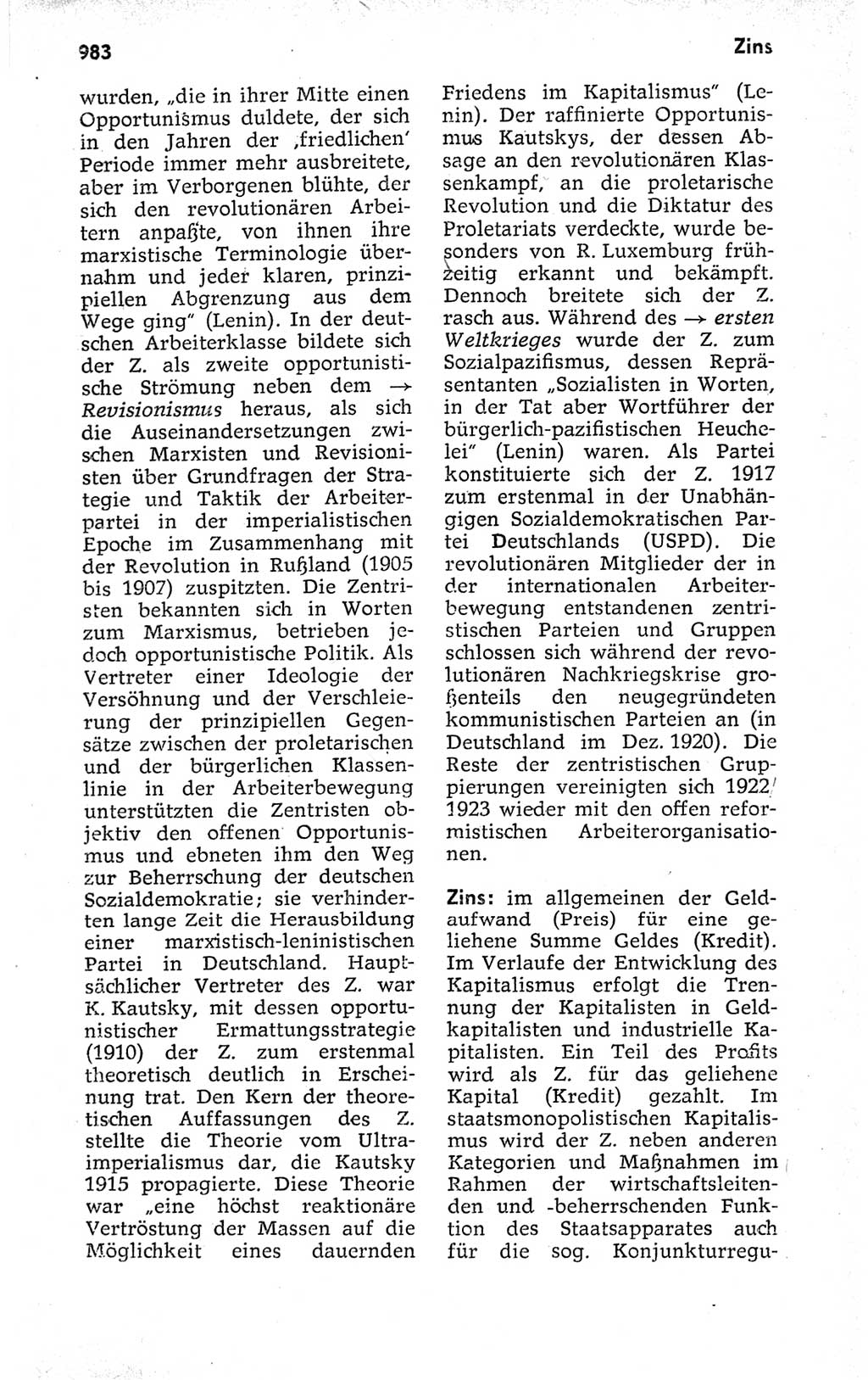 Kleines politisches Wörterbuch [Deutsche Demokratische Republik (DDR)] 1973, Seite 983 (Kl. pol. Wb. DDR 1973, S. 983)